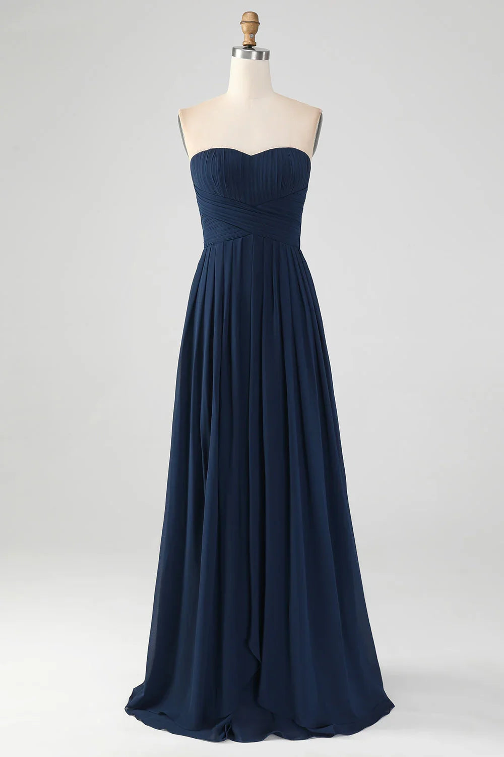 Enchanting A-line sweetheart pleated dress and floor bridesmaid gown
