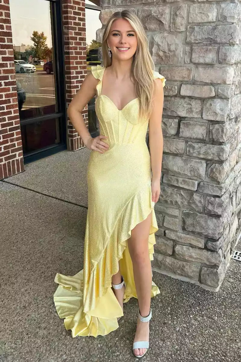 Enchanting mermaid silhouette with thin shoulder straps and satin beaded mermaid sleeveless Prom Dresses