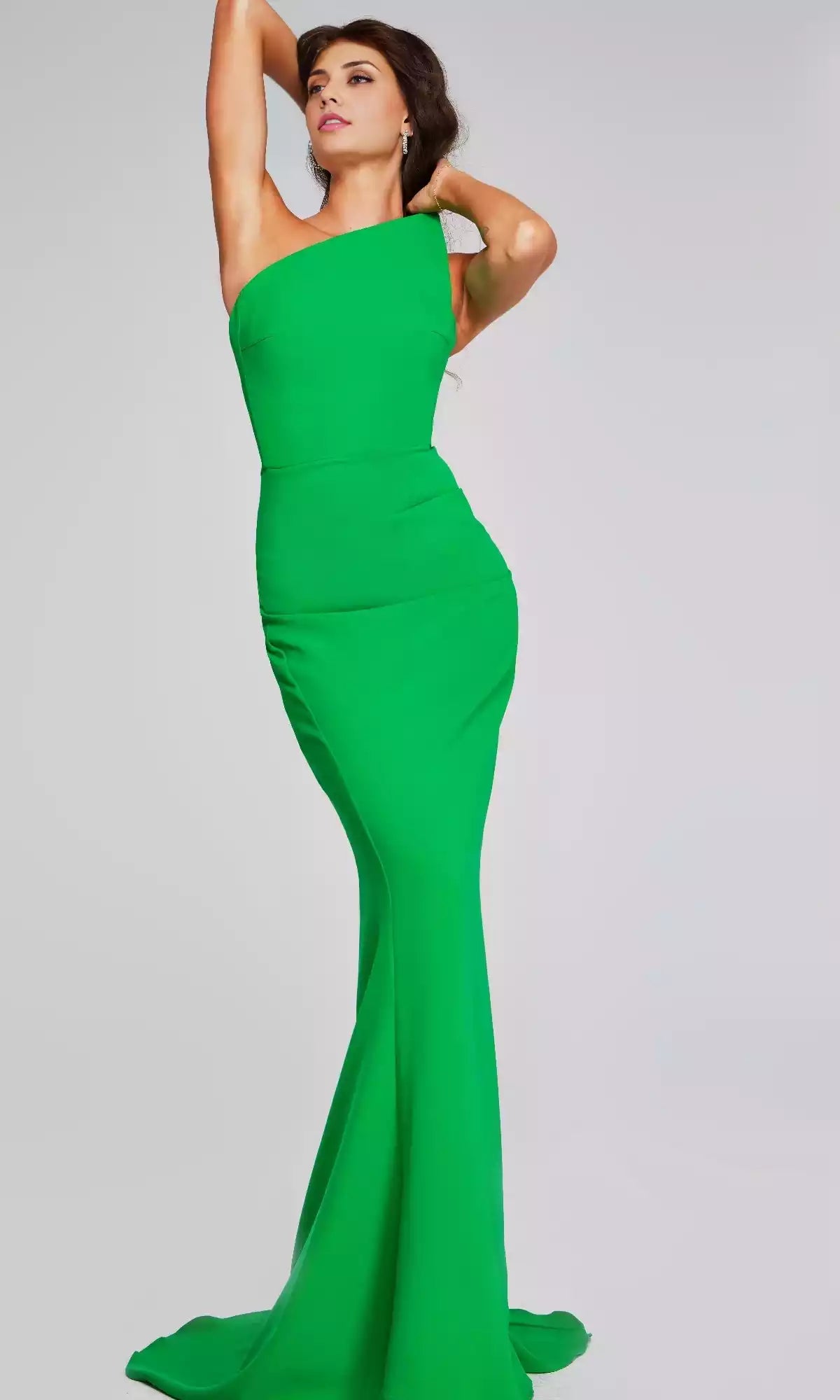 Enviable haute couture asymmetrical neckline strapless long fish tail showcasing graceful figure Prom Dresses