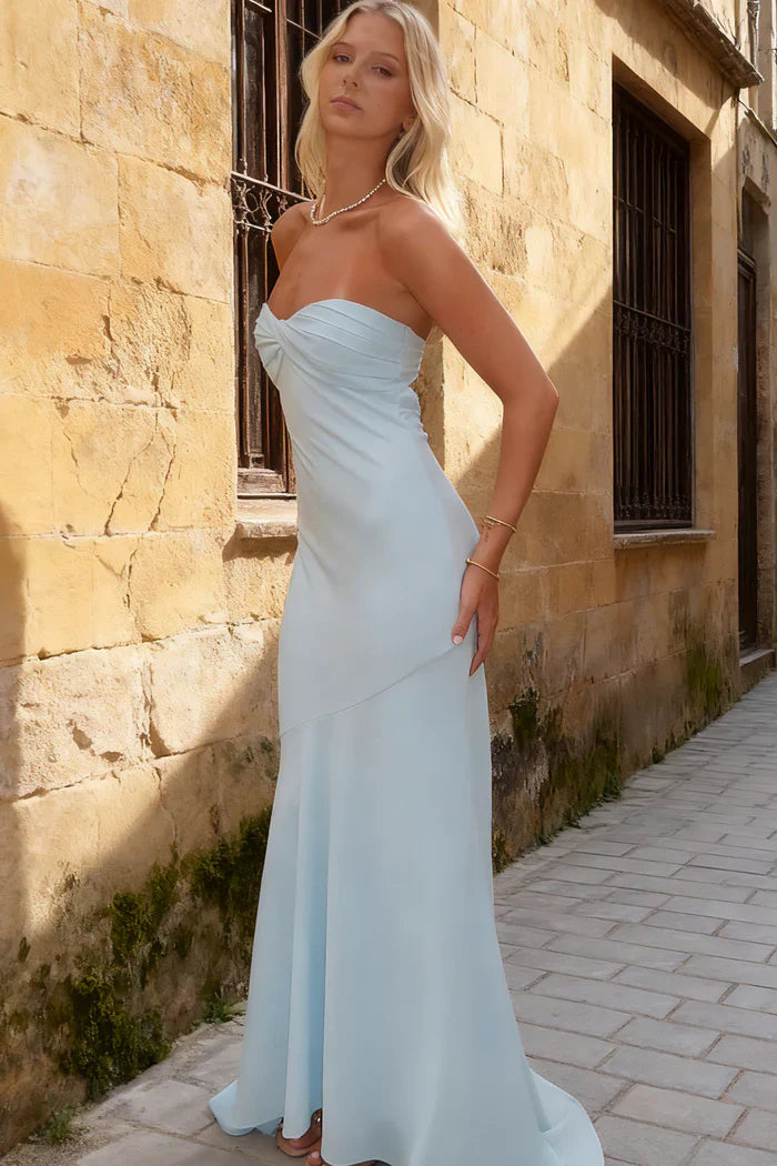 Ethereal Mermaid Sweetheart Strapless Open-Back Floor-Length Prom Dresses