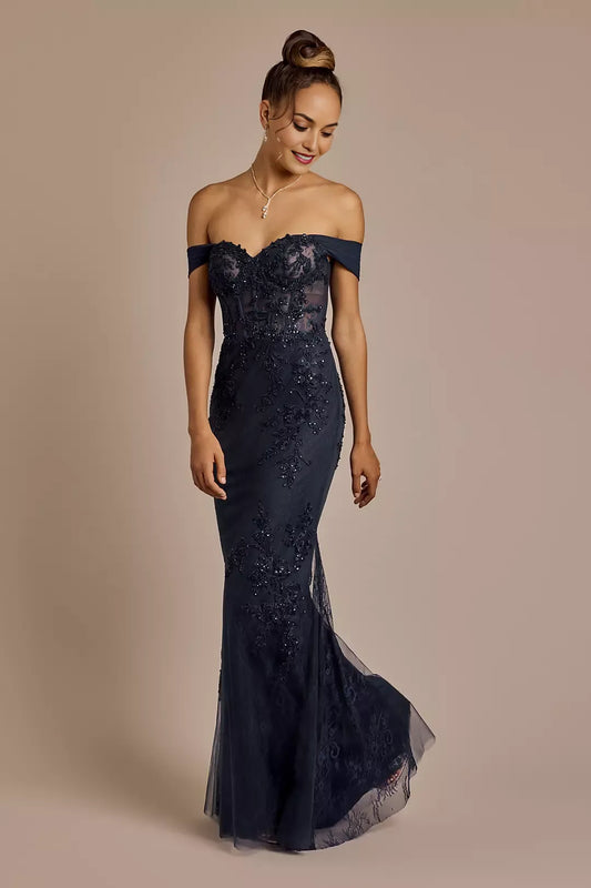 Exquisite Mermaid Off-Shoulder Sleeveless Beaded Applique Back Zip Floor-Length Prom Dresses Hot Sale
