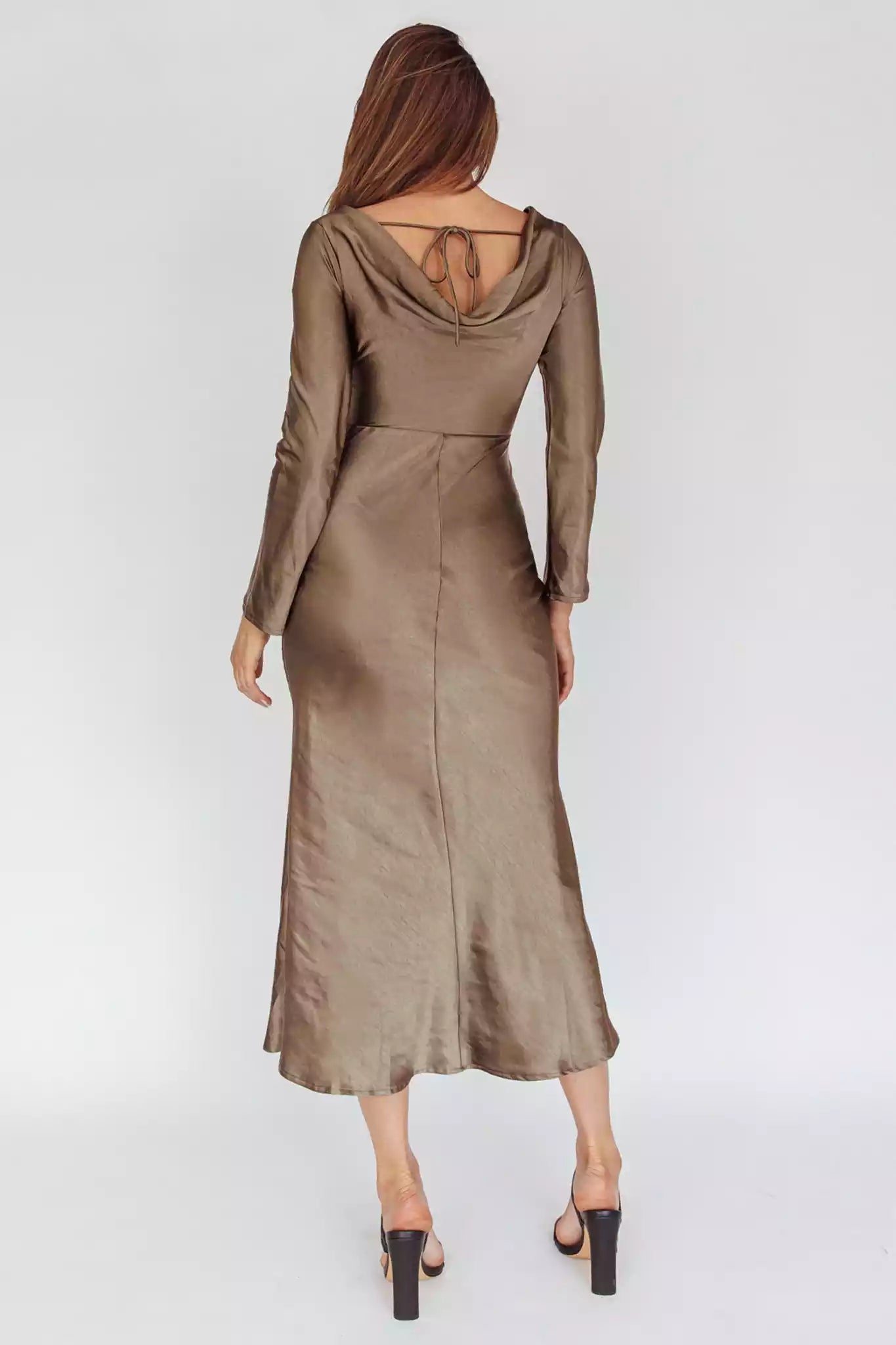 Exquisite mid length unlined pleated details with slim fit and zippered sides Bridesmaid Dresses