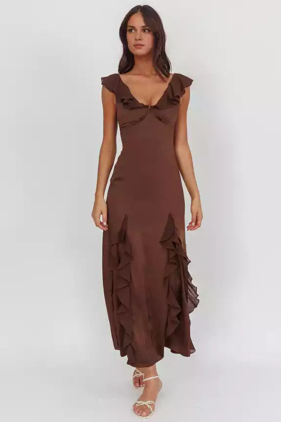 Exquisite ruffled edges with unlined back and zipper for stunning styling Prom Dresses