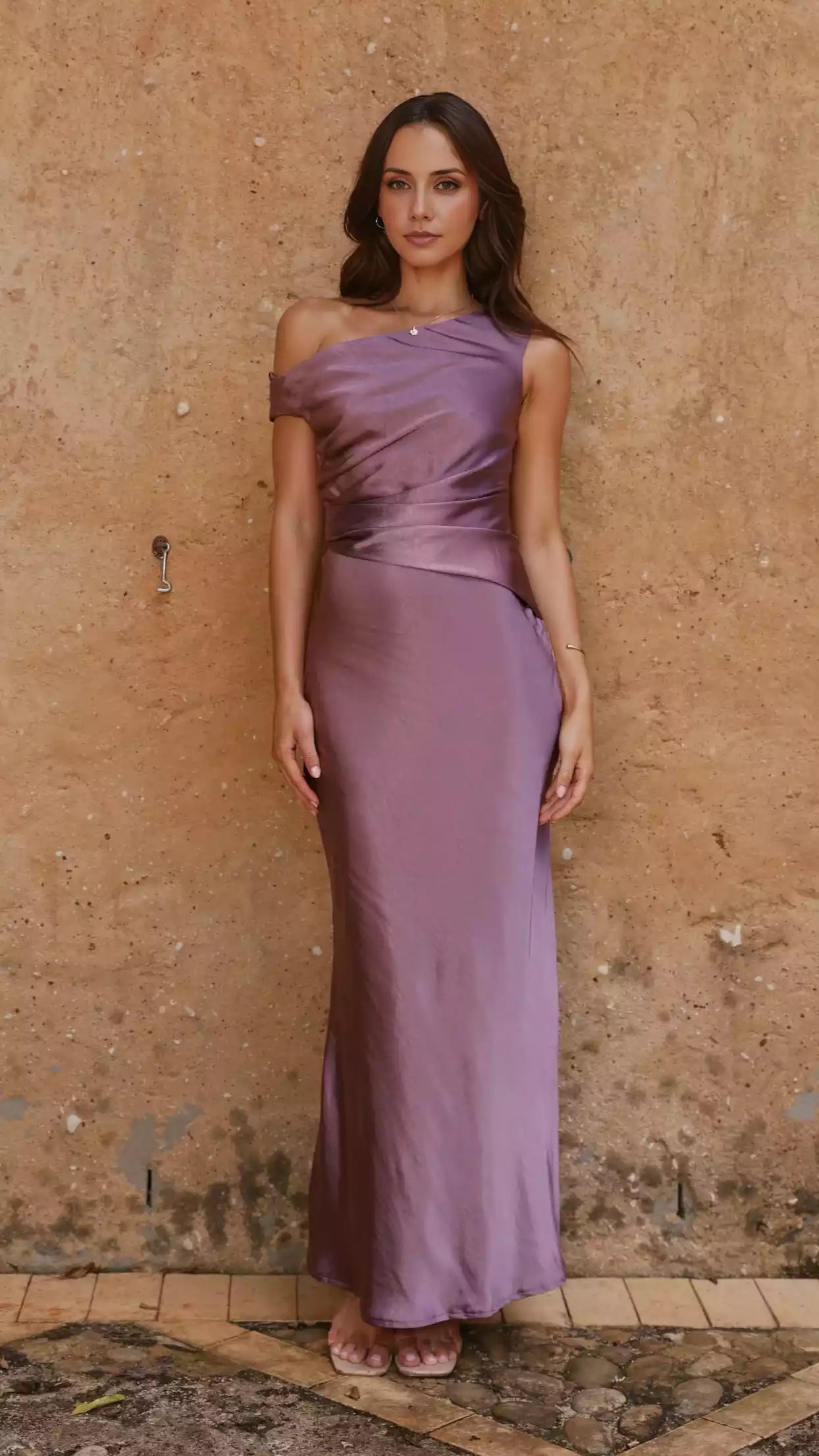 Eye catching off shoulder concealed side zipper slim fit sleeveless and floor Prom Dresses