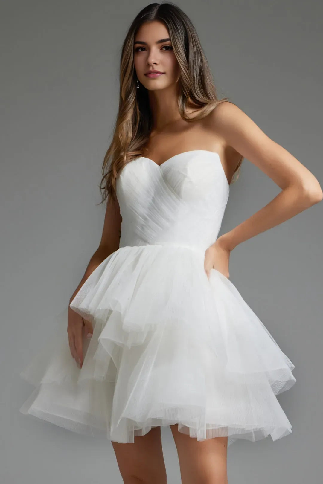 Fashionable Off White A-line Sweetheart sleeveless Back Zip Short Homecoming Dress for bride hot sale