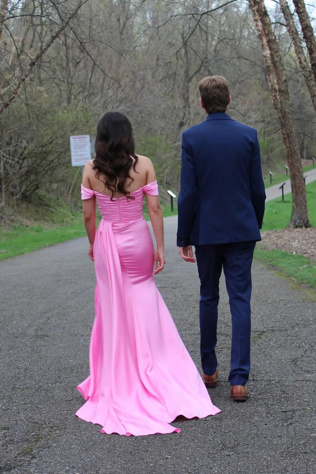 Fashionable Pink Satin Mermaid Off the Shoulder Sleeveless Ruched Back Zip Floor - Length Prom Dress with Slit