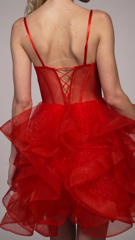 Fashionable Red A-Line Sweetheart Sleeveless Lace Up Short-Mini Homecoming Dress hot sale