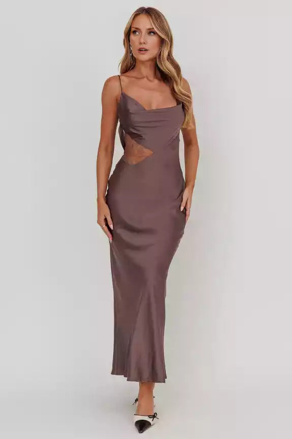 Fashionable dangling collar, scarf collar, waist hollow lace lace lace, Prom Dresses