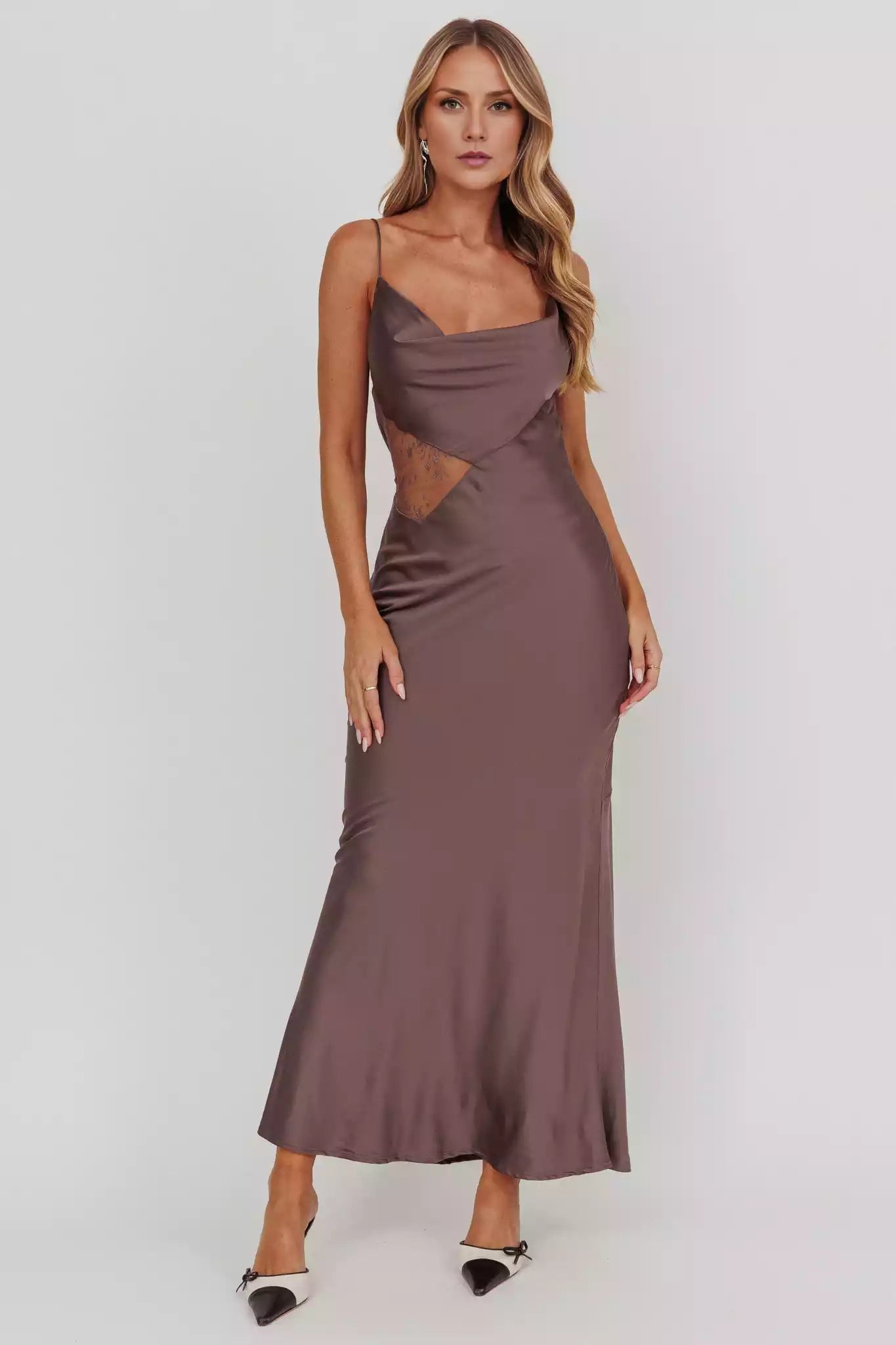 Fashionable dangling collar, scarf collar, waist hollow lace lace lace, Prom Dresses