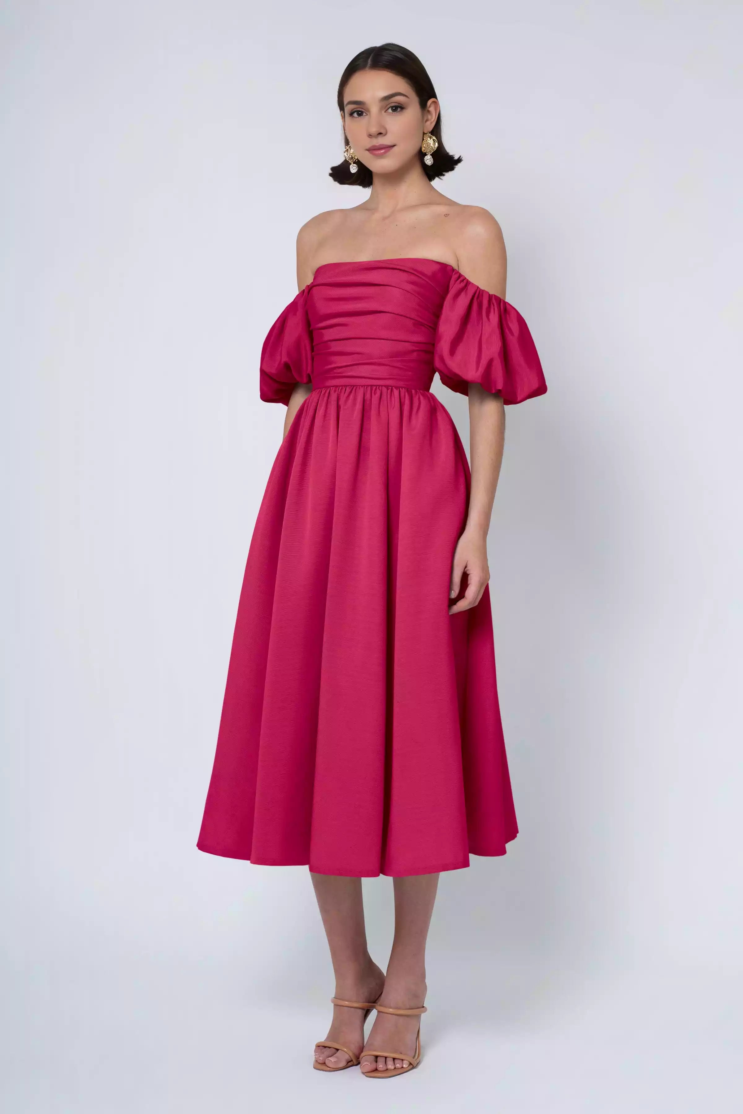 Fashionable strapless neckline pleated tight corset mid length tight corset back mid zip Bridesmaid Dresses