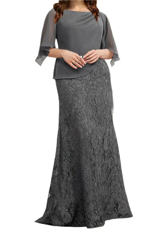 Floor Length Sheath Grey Mother of The Bride Dresses