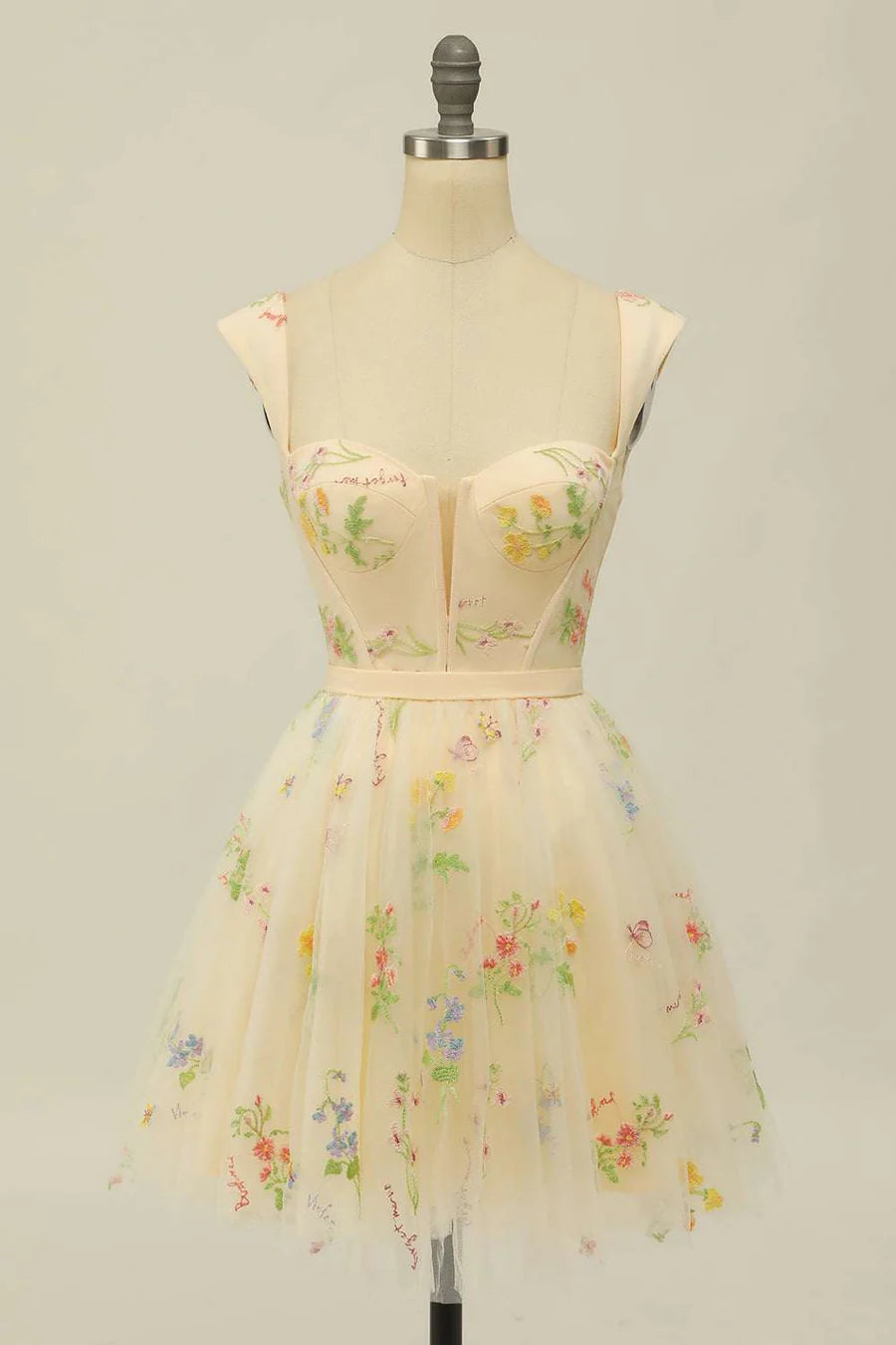 Floral Embroidery Sweetheart A-Line Short Party Dress