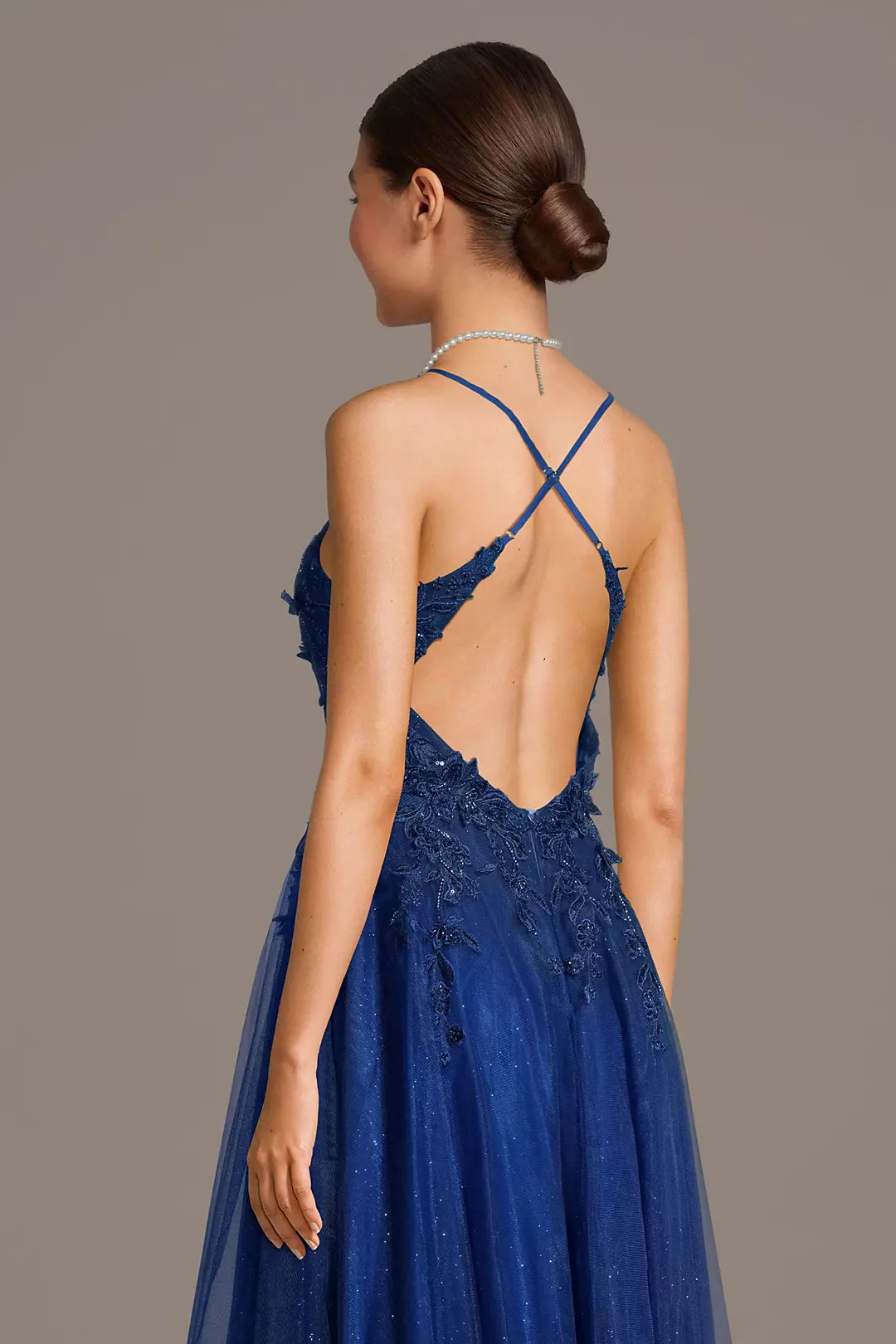 Gorgeous A-Line Sweetheart Spaghetti Straps Crisscross Back Floor-Length Glitter Applique Prom Dresses