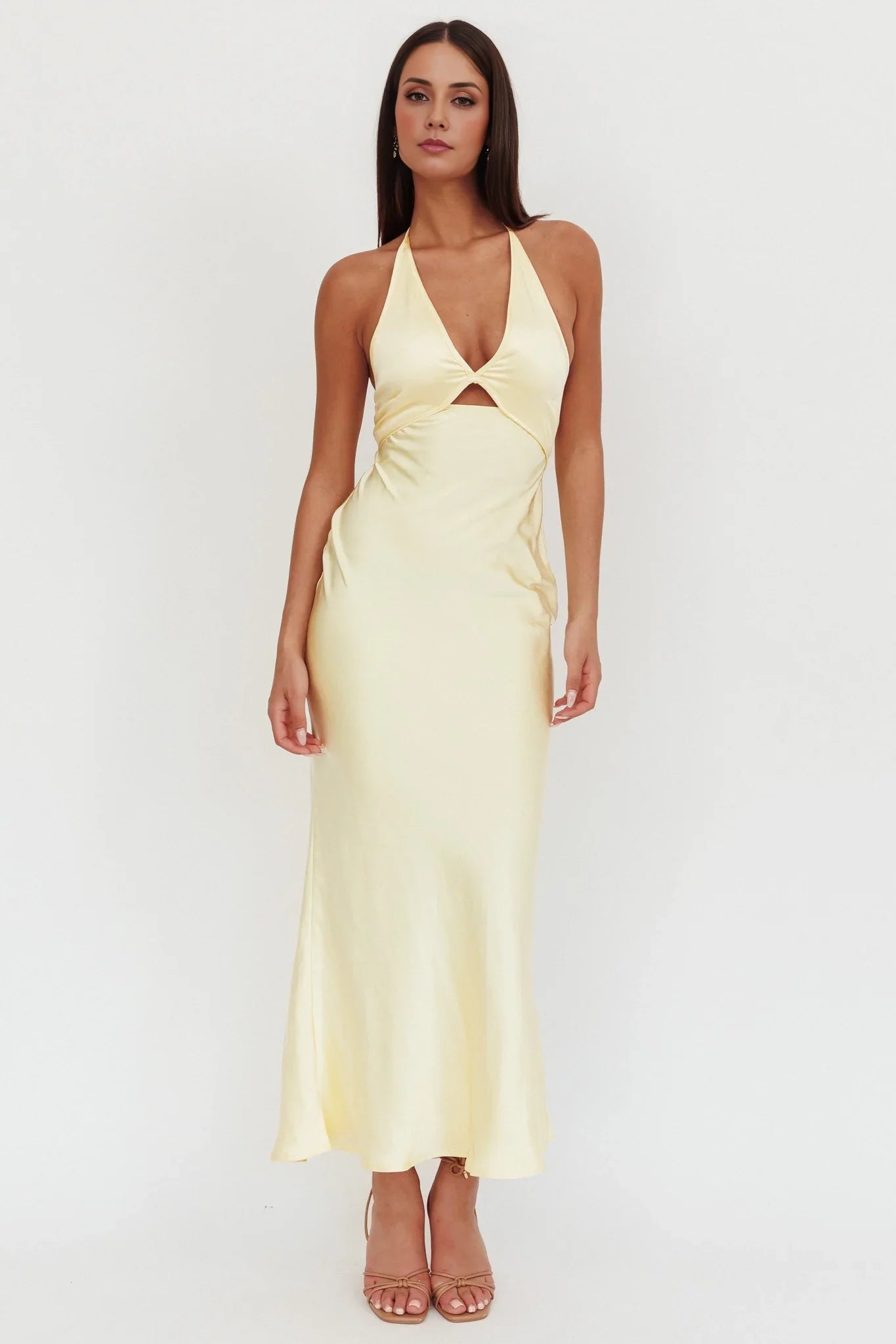 Gorgeous backless lock hole bust, lined bust, lined bridesmaid dress