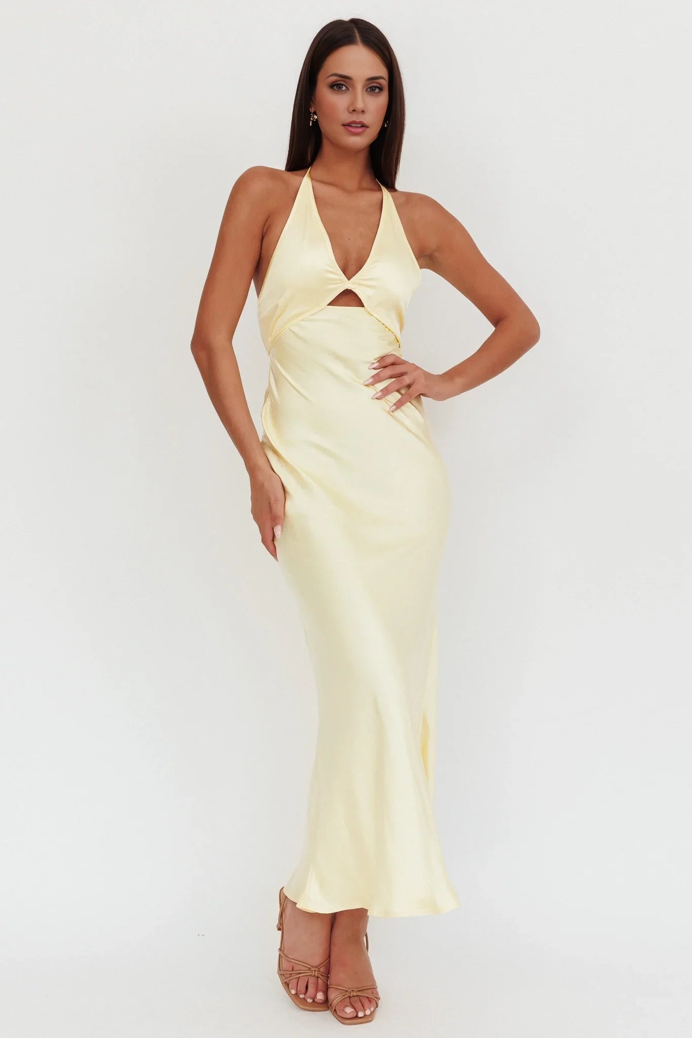 Gorgeous backless lock hole bust, lined bust, lined bridesmaid dress