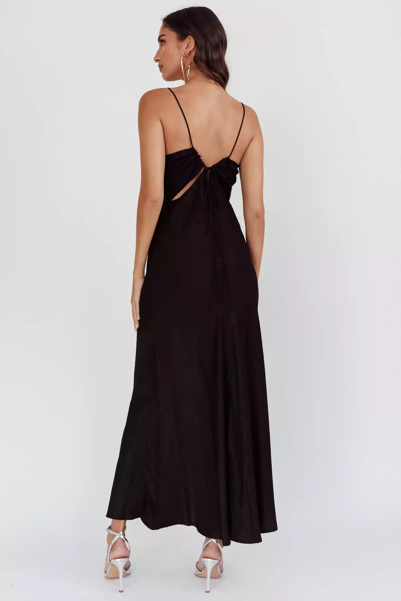 Gorgeous satin super long unlined front hollowed out camisole vest Bridesmaid Dresses