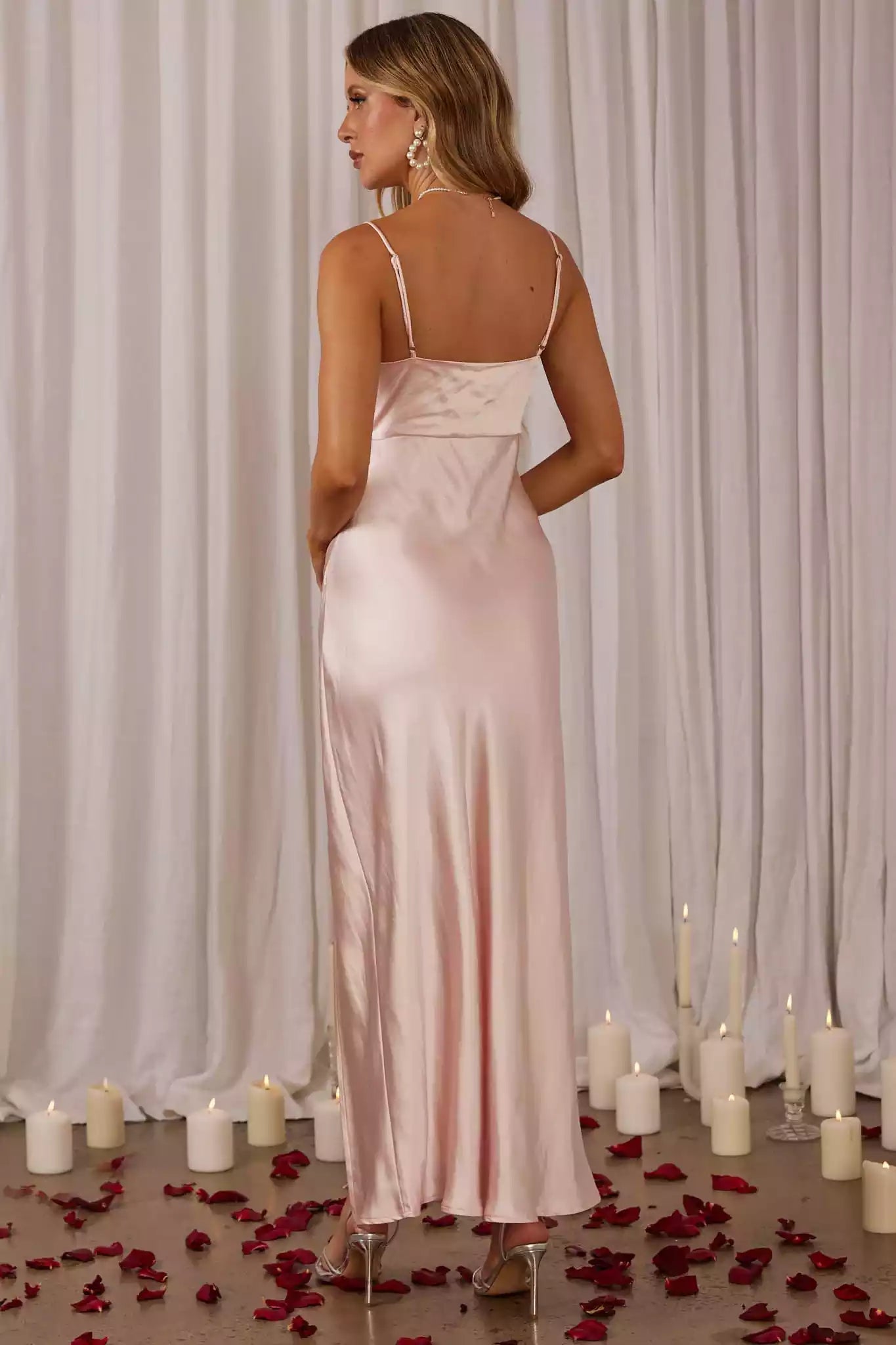 Gorgeous unlined front slit pleat detail adjustable shoulder strap with hidden zipper on the side Bridesmaid Dresses