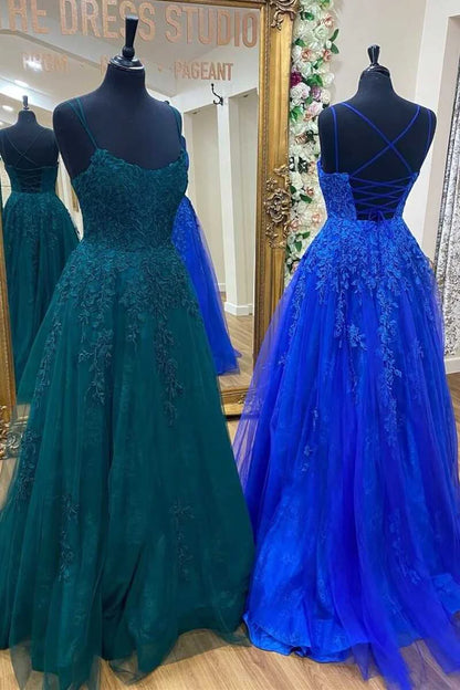 Long slit ball dress with floral pattern and exposed back