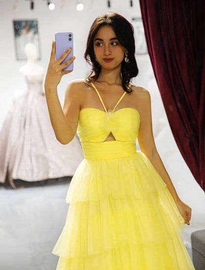 Keychain chiffon waist cinching ball dress