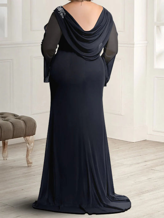 Tight fitting round neck bridal gown with rhinestones