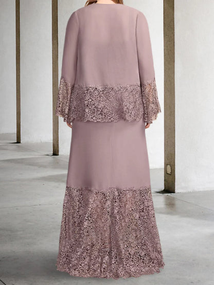 Tight columnar bridal mother dress with jacket