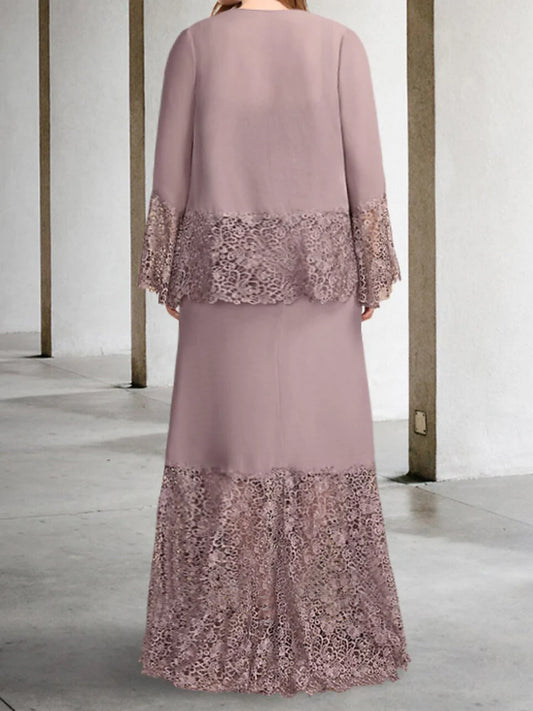 Tight columnar bridal mother dress with jacket