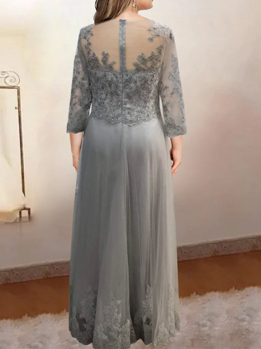 A-Line/Princess Tulle Mother of the Bride Dresses with Applique