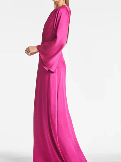A-line single shoulder floor standing bridal mother gown