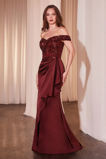 Mermaid One Shoulder Dress with Asymmetric Skirt Design