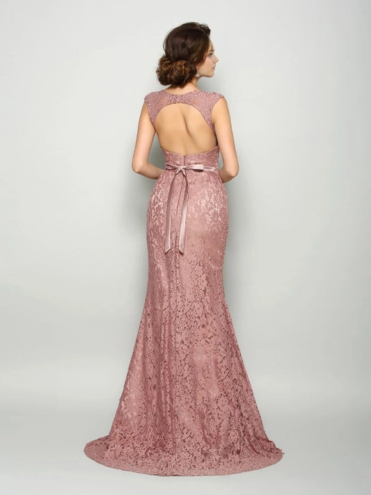 Mermaid Straps Sleeveless Sweep/Brush Train With Lace Mother of the Bride Dresses