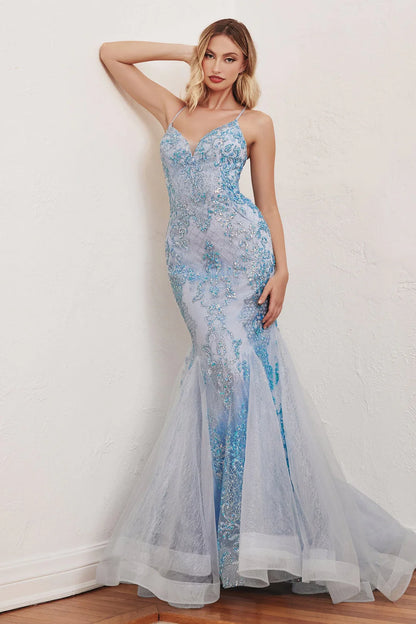 Mermaid V-neckline slim suspender backless dress