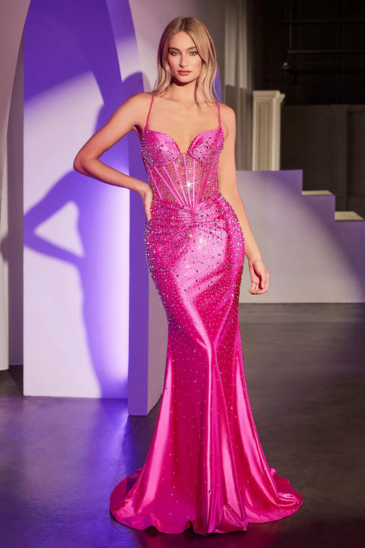 Mermaid V-neckline slim suspender tight fishbone corset dress