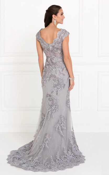 Mermaid lace applique dress for brides and mothers