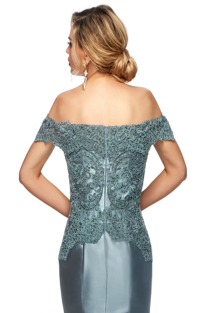 Mermaid lace one shoulder waist and floor length skirt for brides and mothers