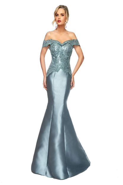 Mermaid lace one shoulder waist and floor length skirt for brides and mothers