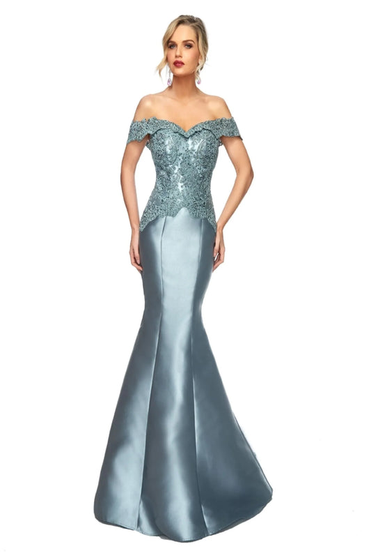 Mermaid lace one shoulder waist and floor length skirt for brides and mothers