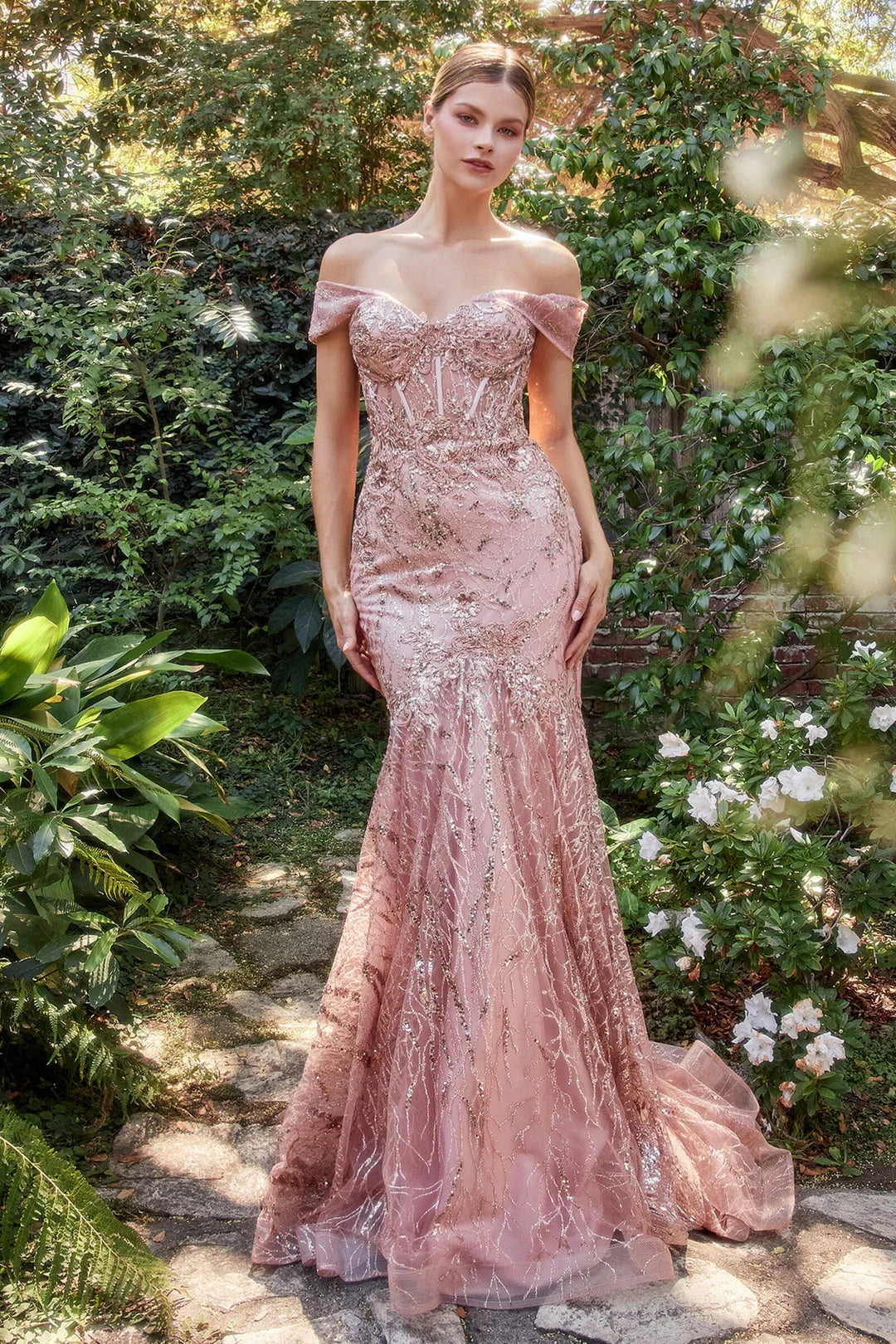 Mermaid one shoulder transparent corset dress with lace sequins