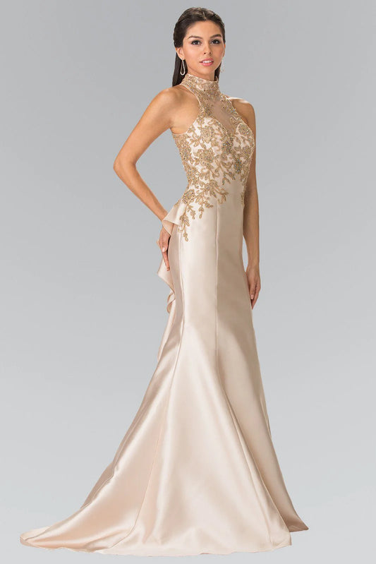 Mermaid pleated phantom backless dress