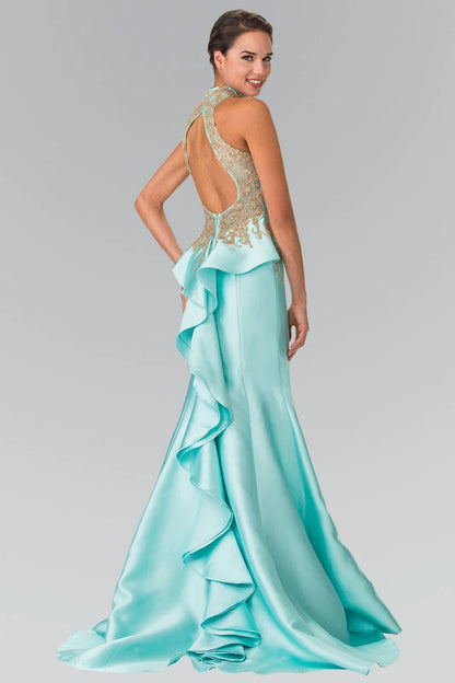 Mermaid pleated phantom backless dress
