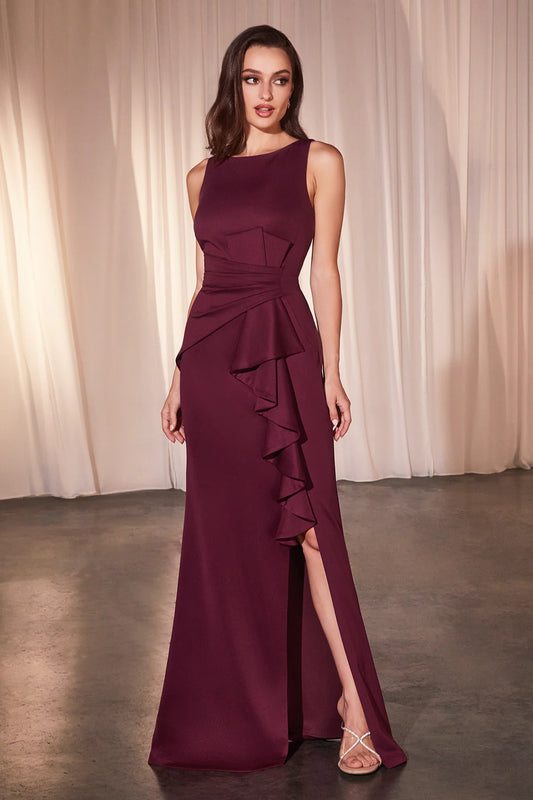 Mermaid round neck sleeveless and floor length skirt