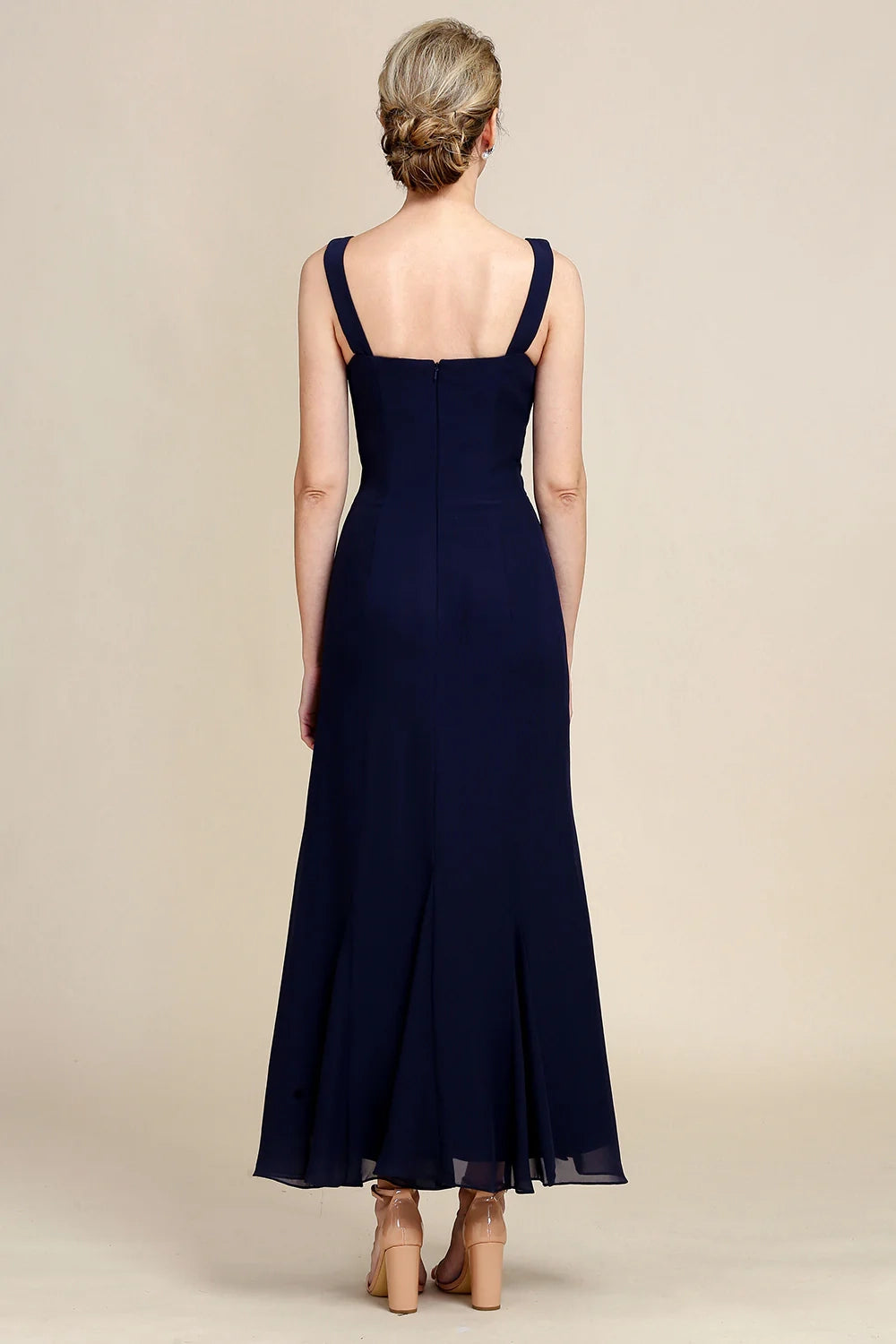 Navy Mermaid Two Piece Sparkly Beaded Mother of the Bride Dress