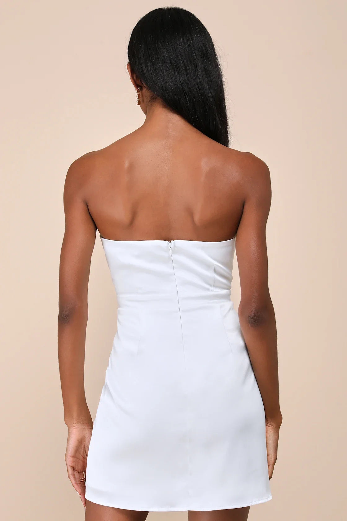 OKBBN Cute and Unique Satin Off Shoulder Bow Mini Homecoming Dresses