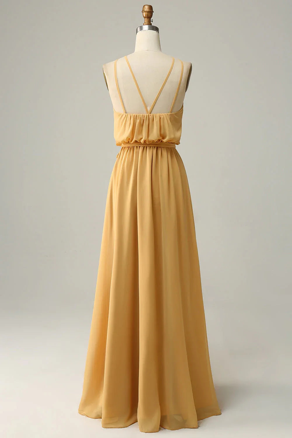 OKBBN Elegant A-line backless long bow Bridesmaid Dresses