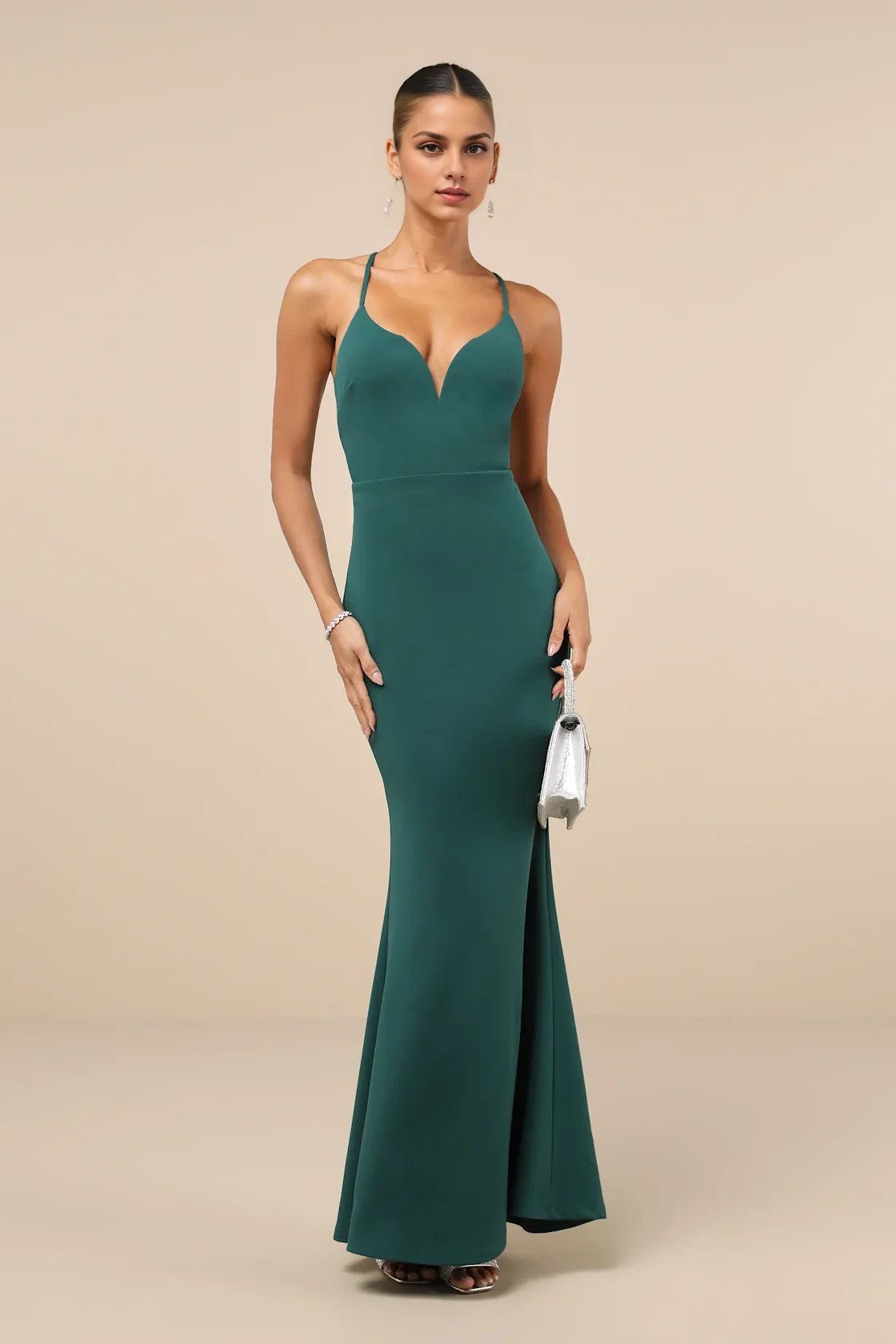 OKBBN Elegant Bareback Mermaid Slimming Strap Homecoming Dresses