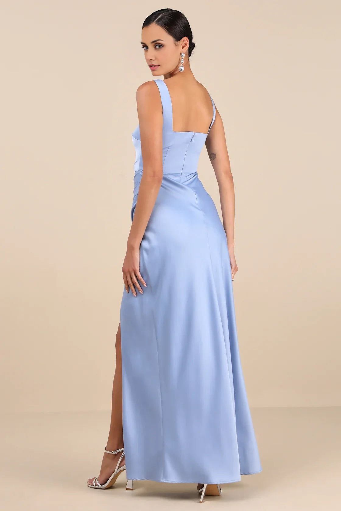 OKBBN Elegant Corset Slimming Skirt with Satin Square Neck Homecoming Dresses