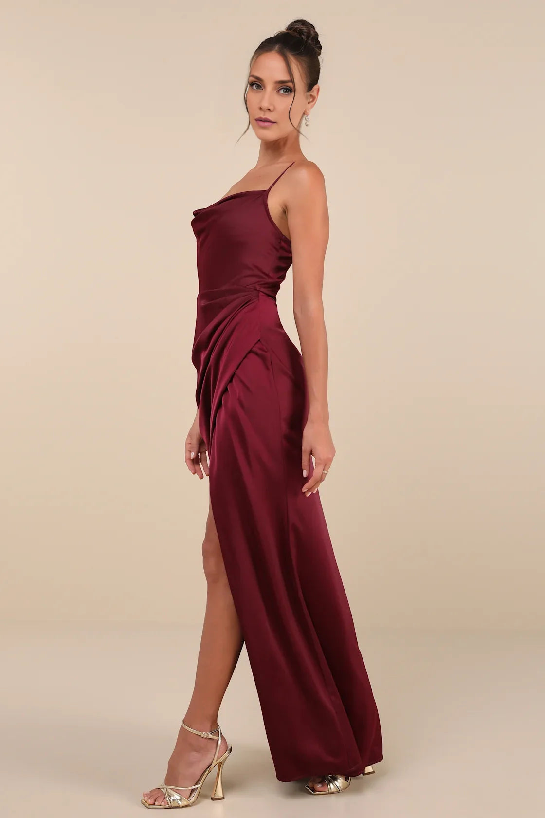 OKBBN Elegant Satin Drop Neck Tulip Strap Sleeveless Homecoming Dresses