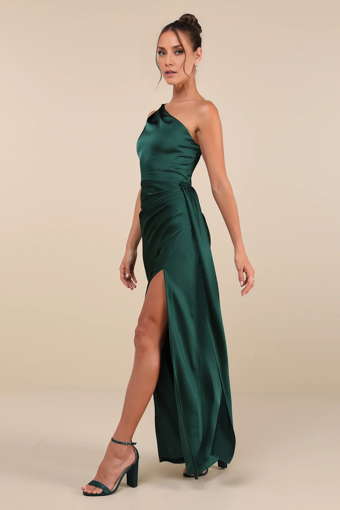 OKBBN Elegant Simple Satin Single Shoulder Homecoming Dresses