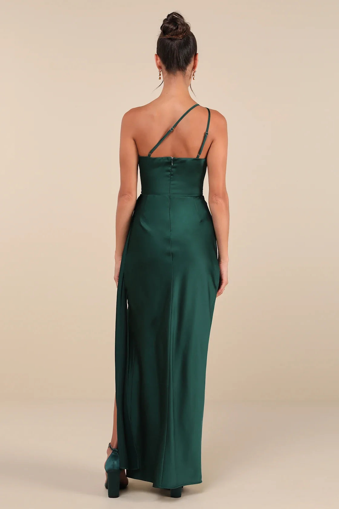 OKBBN Elegant Simple Satin Single Shoulder Homecoming Dresses