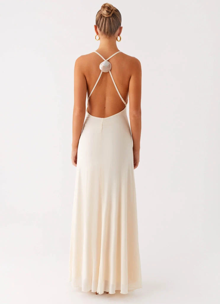 OKBBN Elegant Slimming Pendant Collar Cross Back Homecoming Dresses