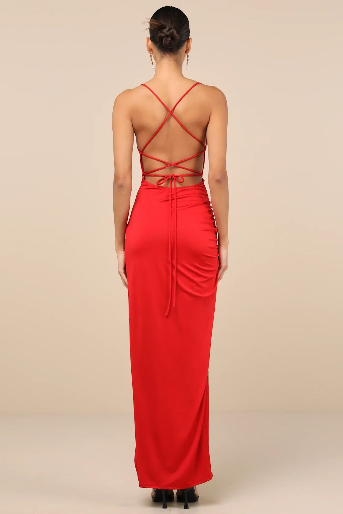 OKBBN Elegant Tight Strap Slimming Thin Shoulder Strap Split Homecoming Dresses